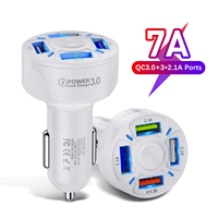 Adaptateur de chargeur de téléphone USB pour voiture avec 4 ports USB QC3.0, charge rapide, allume-cigare de voiture