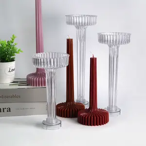 Y3969 DIY Irregular Geometry Plastic Soy Candle Mold Unique Tapered Dinner Candlestick Candle Mold