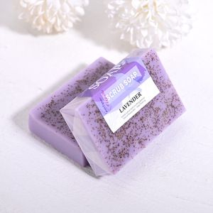 Lavender Scrub Soap Bar <b>Walnut</b> <b>Shell</b> Exfoliating Solid Body Soap Handmade Cleansing Soap for Daily Bath - Product Image 3