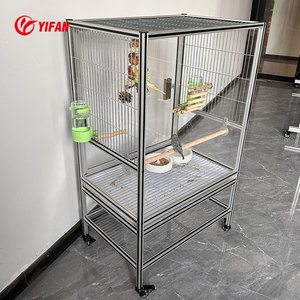 Gabbie per l'allevamento di pappagalli grandi in filo metallico di ferro, pieghevoli, per pappagalli bianchi turchi, all'ingrosso dalla fabbrica, economiche - Product Image 3