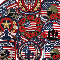 Écussons brodés du drapeau américain pour le Memorial Day, à thermocoller ou à coudre, badges patriotiques et appliques à thème militaire pour vestes, chapeaux, sacs