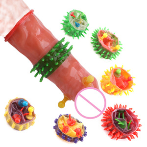 6PCS/Caja Anillos Ultra Sensibles con Fundas para Pene con Puntos y Textura - Product Image 1