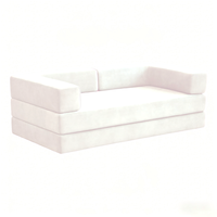 Canapé-lit modulaire inclinable avec revêtement en velours capitonné, rembourrage en éponge, confort personnalisable pour salon, atelier, design moderne