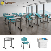 Ensemble de 16 bureaux et chaises scolaires avec pupitre d'enseignant, plateau stratifié et structure métallique – Fourniture pour projets d'appel d'offres gouvernemental