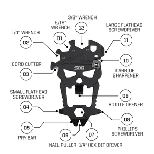 SOG macv công cụ pint Kích thước Keychain công cụ 420 hardcast đen đa công cụ với mở chai cho trang trí & sử dụng hàng ngày (SM1001-CP) - Product Image 2