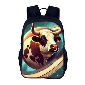 Mochila Impermeable con Diseño de Dibujos Animados, Cinturón con Cojín de Aire, Cierre de Cremallera, Diseño de Cuero de Cerebro Estampado a la Moda, Poliéster Oxford Unisex de 16 Pulgadas - Product Image 4