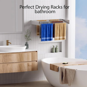 Secadoras de ropa de interior de <span class=keywords><strong>metal</strong></span> montadas en la pared plegables de Venta caliente tendedero de lavandería de aluminio con Varillas recubiertas de polvo - Product Image 5