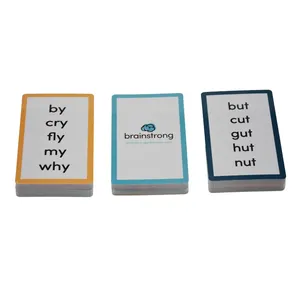 Custom Printing Glossy Lamination Educational Flash Cards Kids Learning Baby Study Cognitive Game in Box