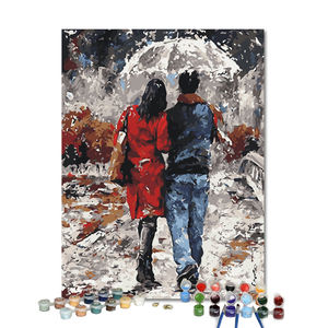 Gran Oferta personalizada Festival de Navidad paisaje urbano niños artesanía arte hecho a mano lienzo DIY pintura <span class=keywords><strong>al</strong></span> óleo por números Kit - Product Image 2