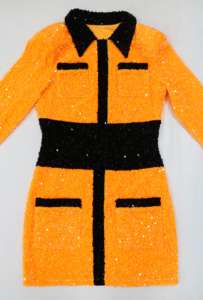 Robe pour femme <span class=keywords><strong>Unic</strong></span> Design, manches longues, col rabattu, velours, paillettes, couleur contrastée, robes décontractées, vêtements pour femmes - Product Image 4