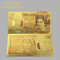 Nicro Nouveau Design Billets Souvenirs en Plastique Plaqué Or de la Livre Sterling Britannique Fournitures de Fête Billets de Banque de Haute Qualité Accessoire de Film Argent Euro