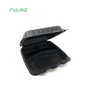 Màu Đen Số Lượng Lớn Mạnh Mẽ Đưa Ra Bao Bì Thực Phẩm Bữa Ăn Dùng Một Lần Pp Bản Lề Nắp Màu Đen Vỏ Sò Takeout <span class=keywords><strong>Container</strong></span> Nhựa - Product Image 4