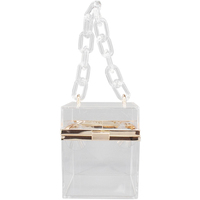 Vente à chaud de sacs à main de luxe en plastique transparent acrylique pour femmes, mode avec logo personnalisé, organisateur de boîtes de rangement