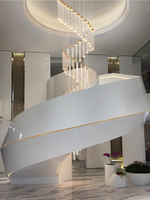 Lustre en cristal de luxe pour escalier, luminaire suspendu moderne en spirale pour villa, loft, salon, hall d'hôtel, plafond double hauteur