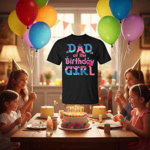 T-shirt da papà della festa di compleanno, manica corta, girocollo, stampa digitale, abbigliamento da festa, festa in famiglia - Product Image 2