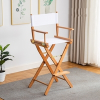 Chaise de maquillage pliante de luxe en bois blanc, haute, robuste, personnalisable avec logo VIP, pour extérieur, pour adultes