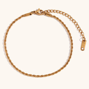 Dingran <span class=keywords><strong>Collier</strong></span> et Bracelets de Cheville Chaîne Torsadée Tendance d'Été, Dorés, Accessoires pour Hommes - Product Image 1