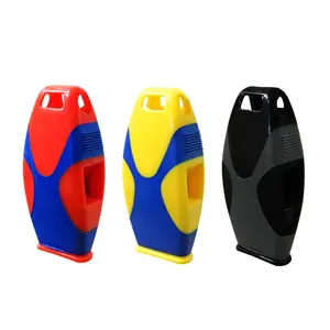 Sports Referee Coach Whistle HIPPO Shape Pealess Plastic dog Whistles with Rubber Teeth Protector and Lanyard referee whistle