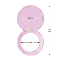 Logo gratuit Mini miroir de maquillage portable Miroir de courtoisie en cuir pliable pour mariages Faveur d'invité ou cadeau souvenir