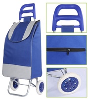 Usine en gros 600D Polyester léger pliant panier 2 roues chariot sac à provisions bagages transport chariot chariot