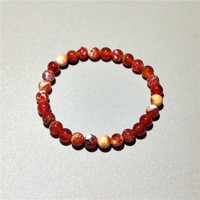 Bracelet de perles en agate de feu à pois blancs, style japonais-coréen doux, pierre de cristal naturelle de cornaline fraîche, origine Hangzhou
