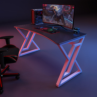 Escritorio de ordenador de oficina en casa, escritorio de estudio de estilo de carreras, mesa de escritorio de escritura de fibra de carbono de PC ergonómico extra grande con portavasos