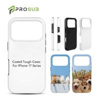 Coque de téléphone portable Prosub 3D Sublimation Blank 2-en-1 TPU+PC écologique brillante antichoc protection 360° impression DIY pour 17 modèles de téléphones portables