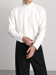 Suéter de medio <span class=keywords><strong>cuello</strong></span> <span class=keywords><strong>alto</strong></span> Suéter de fondo informal de otoño para <span class=keywords><strong>hombre</strong></span> para combinar con el interior - Product Image 6