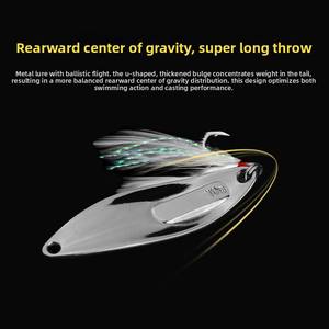 Leurre rouge rayure oeil mouche d'eau brillant longue coulée métal artificiel dur appât basse fond pêche lac avec crochets - Product Image 3