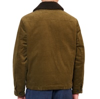 Veste en velours côtelé avec logo personnalisé, veste chaude d'hiver en velours côtelé grande taille, manteau ample en velours côtelé pour hommes, décontracté à col montant