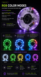 WOSEN 10 RGB LED 360° Hub <b>Light</b> Vibration Sensor Auto <b>Sleep</b> 5 Colors Tool Free Night Riding Commuting Bicycle <b>Light</b> - Product Image 3