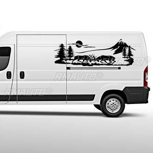 Lot de 2 autocollants pour camping-car de 150 cm, motif arbre et montagne, décor en vinyle pour camping-car, caravane, pick-up - Product Image 2