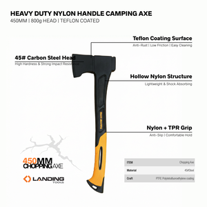 Hacha de Camping Pequeña DIY Landing 561033, 450 mm, 18 Pulgadas, Recubierta, 45 #   Hacha para cortar leña de acero al carbono con mango de nailon y TPR para carpintería - Product Image 2