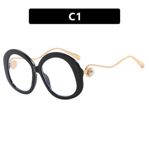 2025ใหม่แฟชั่นใหม่แว่นตาโลหะกรอบใหญ่ย้อนยุคมุกกันแสงสีฟ้าเลนส์ที่เข้ากันได้กับเพชรแว่นตาย้อนยุคส่วนบุคคล - Product Image 6