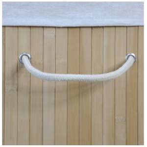 Natural Color Strong Rectangle Bamboo <strong>Laundry</strong> Basket Foldable Style with Storage Handle <strong>Dirty</strong> Clothes Hamper Bag Home Use - Product Image 3