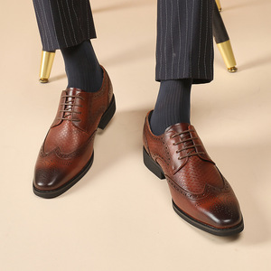 Zapatos de Vestir y Oxford de Lujo para Hombre 2026, Diseño Brogue, Cuero Genuino de Primera Capa, Estilo Derby Formal - Product Image 2