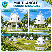 Cabane en bois triangulaire portable, maisonnette moderne pour jardin, complexe hôtelier et projet de camping