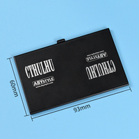 Logotipo personalizado, impresión serigráfica, adhesivo epoxi, portatarjetas de visita de aluminio, grabado láser, Material metálico