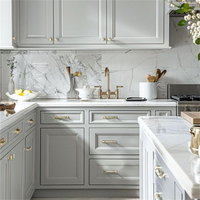 CBMMart 2025 Armoire de cuisine en bois massif haut de gamme personnalisée avec tiroir de cuisine coulissant