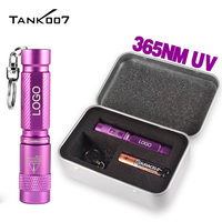 Lampe torche UV LED Tank007 UV01 avec logo personnalisé, 365 nm, porte-clés, détection de billets et montres, torche fluorescente EDC