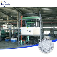 Industriële buisijsmachine 5-30 ton/dag, food grade ijsblokjesmachine met 28mm en 35mm ijsbuizen voor ijsfabrieken