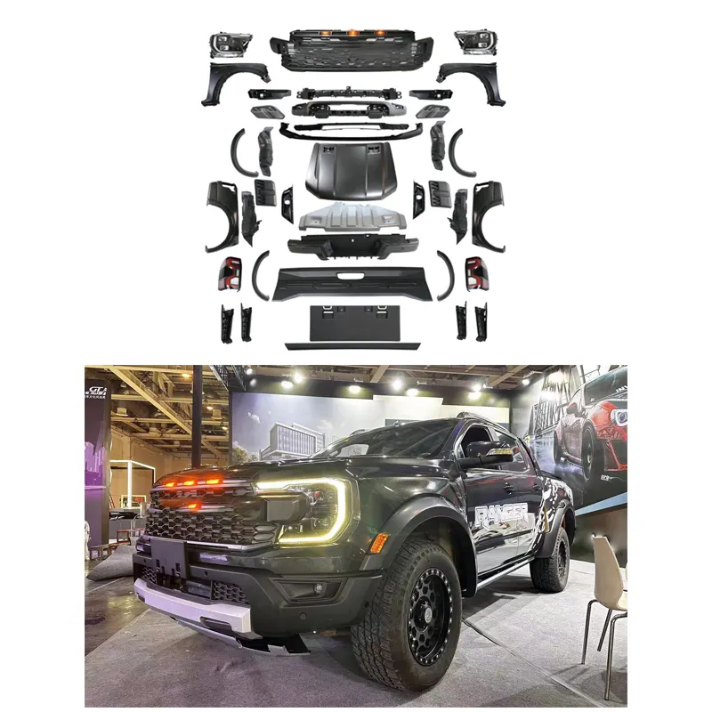 Bemper mobil Kit bodi depan, bemper mobil kit bodi depan untuk 2015-2021 T6 T7 T8 ford RANGER Upgrade 2022 2023 T9 RANGER RAPTOR