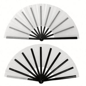 13-Inch Plastic Ribs <b>Large</b> Hand <b>Fan</b> Eco-Friendly Folk Art Style for Home Decoration or Business Gift - Product Image 1