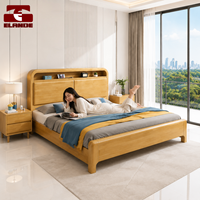 Cadre de lit électrique pliable en bois massif moderne avec étagères et tête de lit, tailles King et Queen, mobilier de chambre OEM ODM