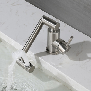 Grifo de Lavabo de Acero Inoxidable, Monomando, Válvula de Cerámica, Diseño Moderno, Montaje en Encimera, Grifo Ajustable - Product Image 3