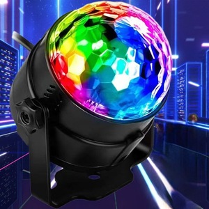 Projecteur laser RGB pour éclairage de scène LED, lumière de fête disco, lumière de club DJ, lumière stroboscopique DJ rotative à commande vocale avec télécommande sans fil - Product Image 2