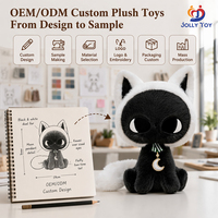 Peluche chat personnalisée 30 cm, tissu doux pour la peau, queue bicolore, faible MOQ, production de jouets en peluche mignons