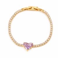 Bracelet en cristal CZ étincelant avec fermoir pliant, bijoux élégants, charme rond, ellipse, cœur, bracelet tennis pour femmes