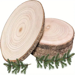 Natural Round Unfinished Wood Slices Circles With Tree Bark Log Discs DIY Crafts Wedding Party Painting