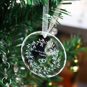 Adorno Colgante de Cristal para Árbol de Navidad de 80 mm con Logotipo Grabado Personalizado e Impresión UV - Product Image 3